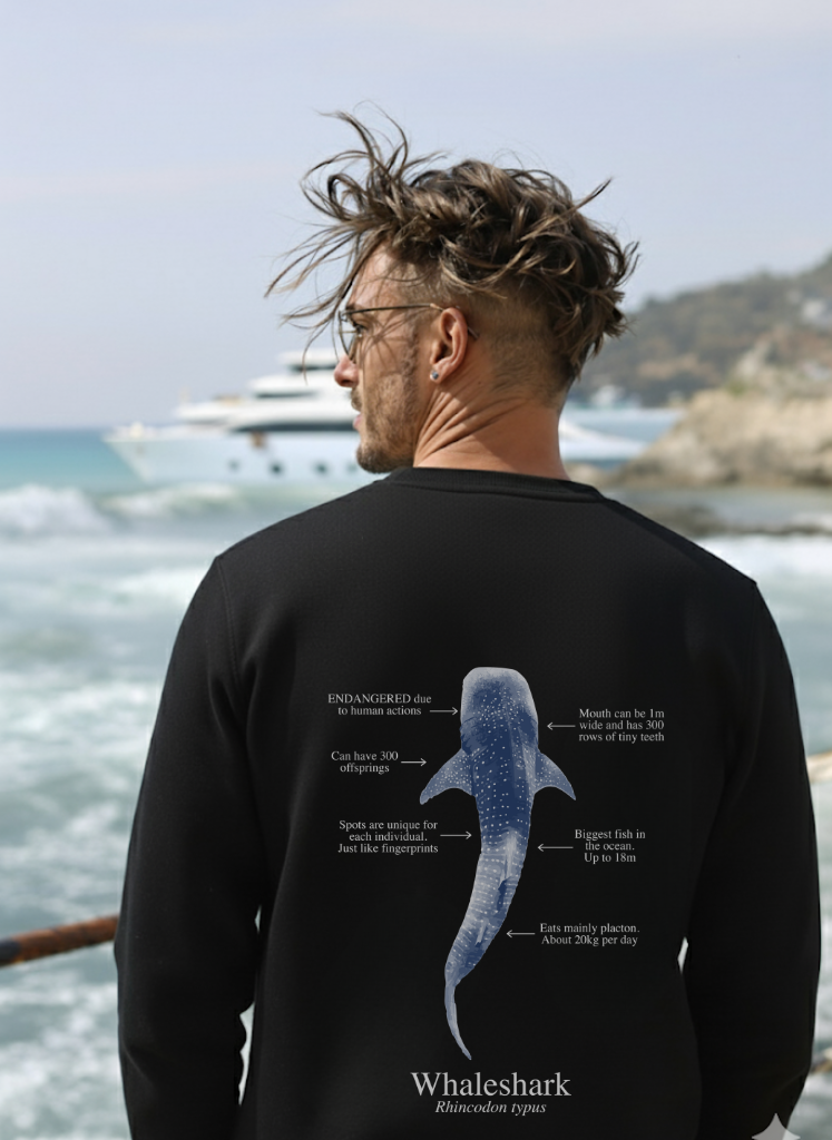 Sudadera premium Tiburón ballena colores oscuros
