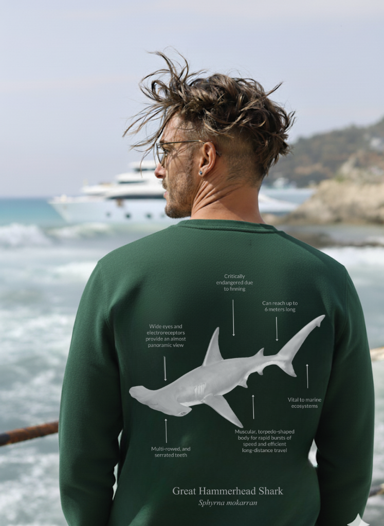Sudadera premium Tiburón Martillo - colores oscuros