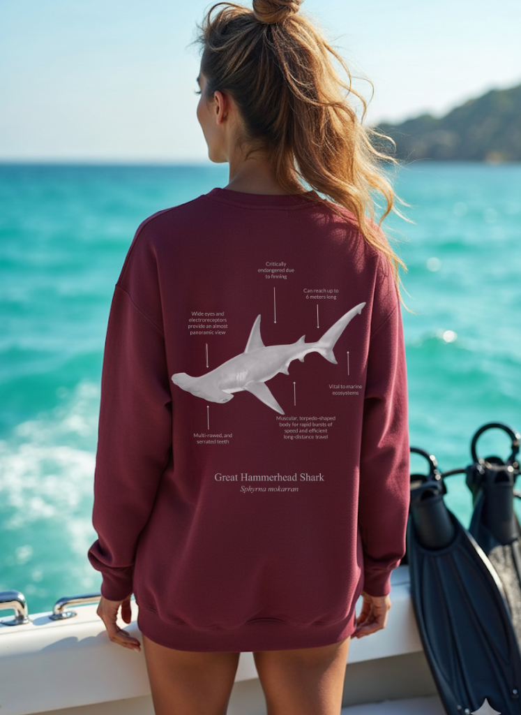 Sudadera premium Tiburón Martillo - colores oscuros