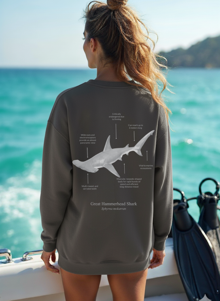 Sudadera premium Tiburón Martillo - colores oscuros