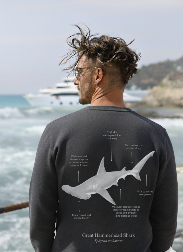 Sudadera premium Tiburón Martillo - colores oscuros
