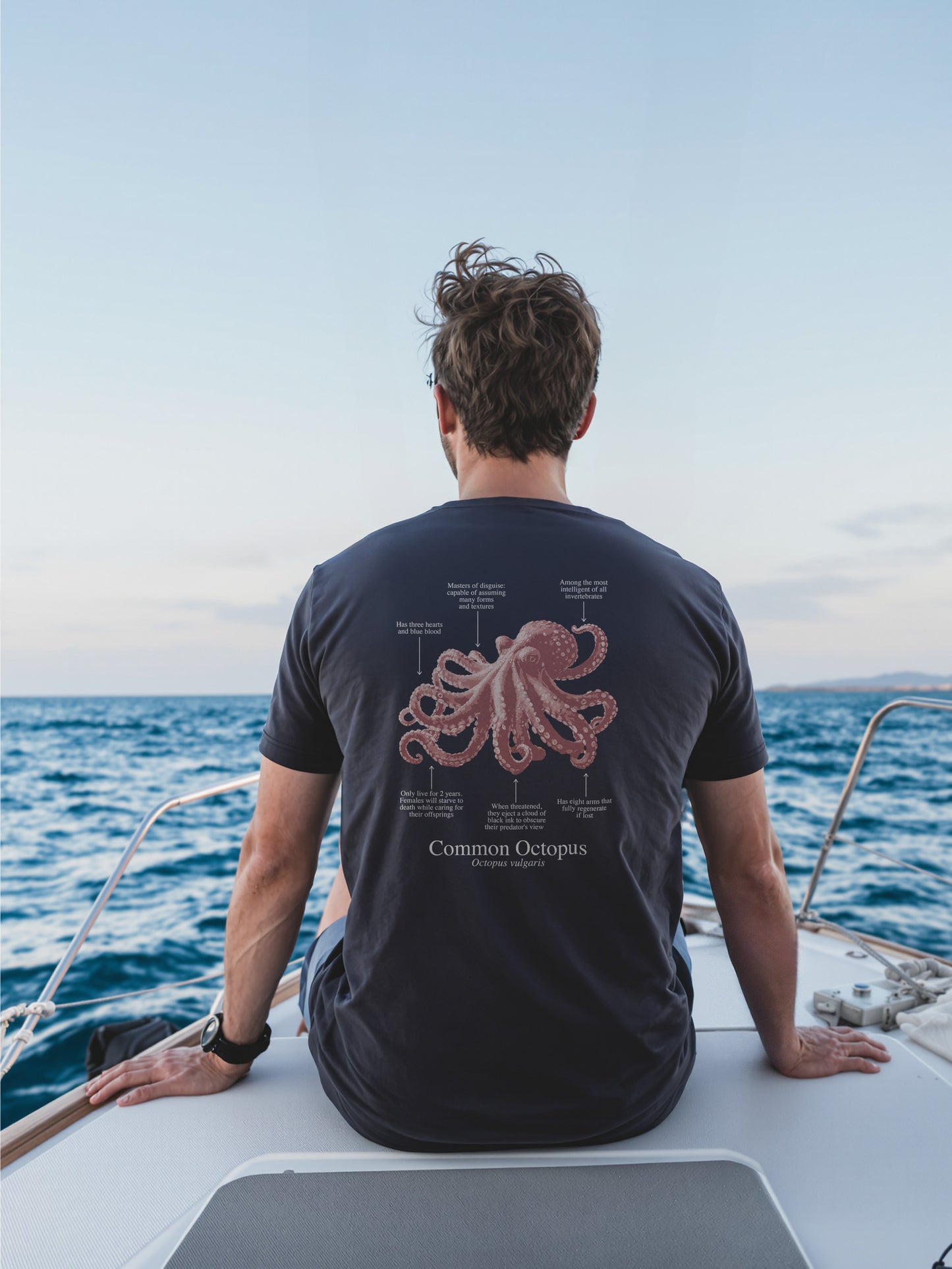 Camiseta 100% algodón ECO Pulpo colores oscuros
