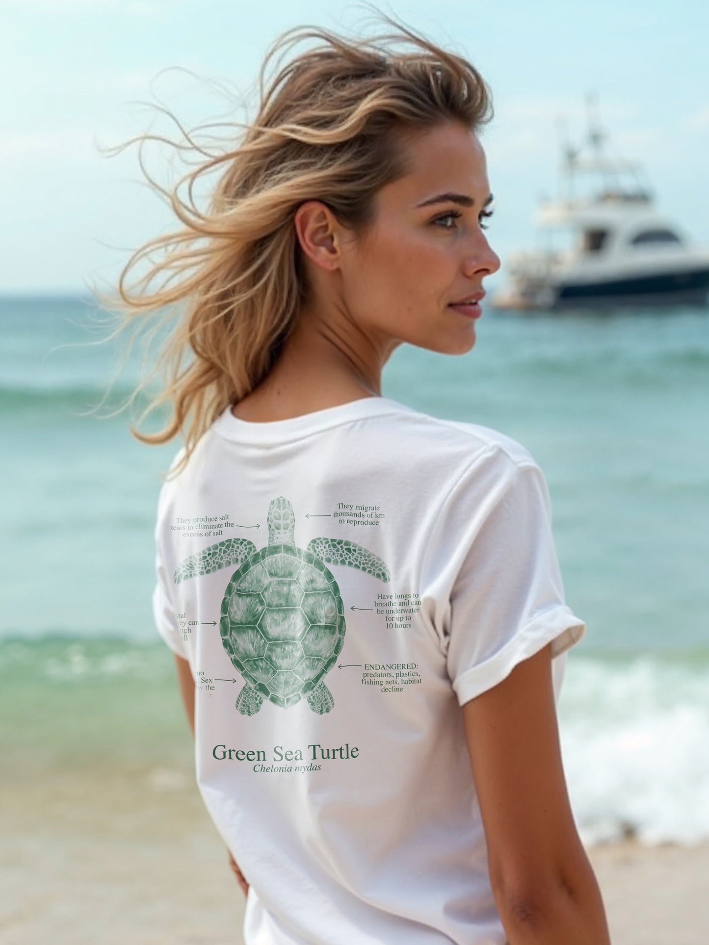 100% cotton Turtle T-shirt - light colors - unisex