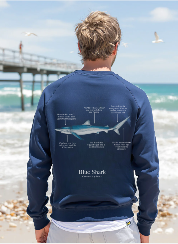 Sudadera ligera verano ECO - Tiburón azul