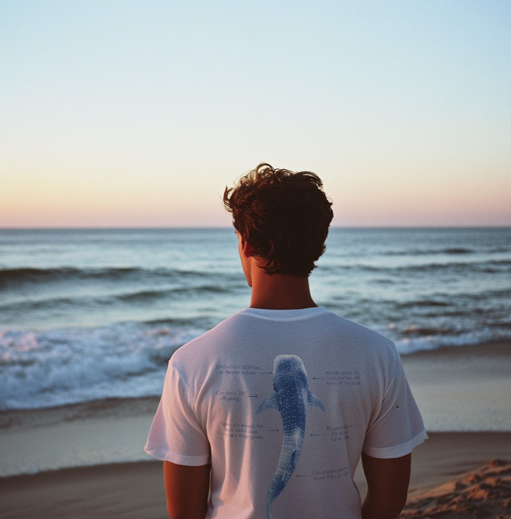Camiseta 100% algodón Tiburón Ballena - colores claros - unisex