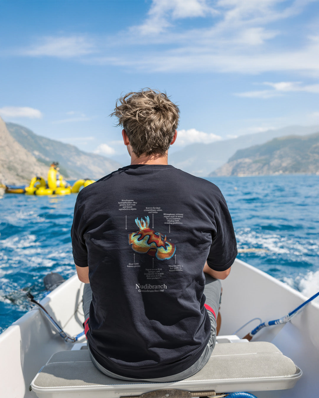 Camiseta 100% algodón Nudibranquio - colores oscuros - unisex