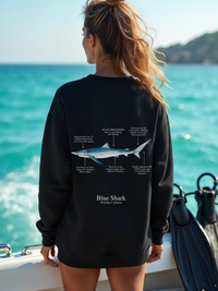 Sudadera premium Tiburón Azul - colores oscuros