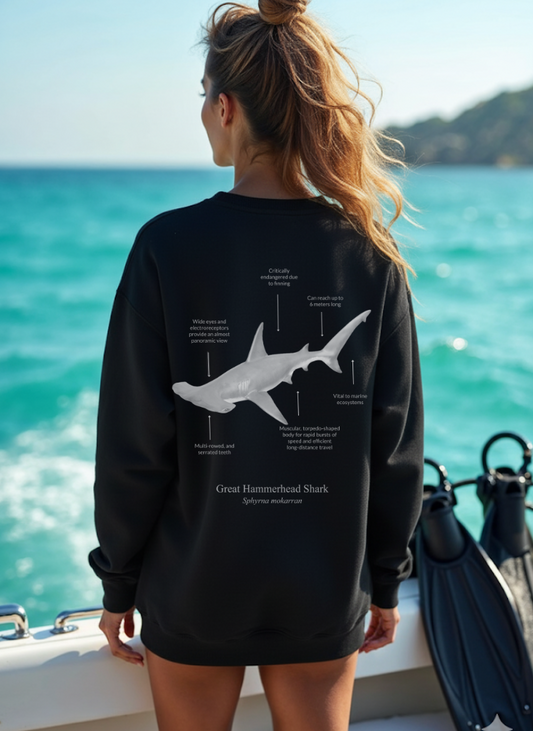 Sudadera premium Tiburón Martillo - colores oscuros