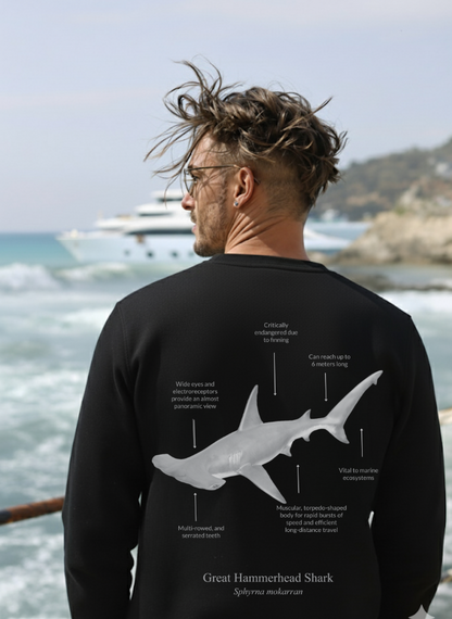 Sudadera premium Tiburón Martillo - colores oscuros