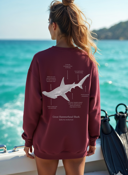 Sudadera premium Tiburón Martillo - colores oscuros