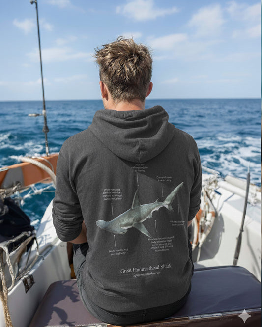 Hoodie (NEW) Tiburón Martillo colores oscuros