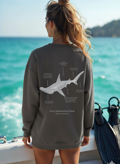 Sudadera premium Tiburón Martillo - colores oscuros