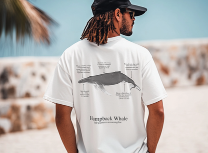 Camiseta 100% algodón Ballena Jorobada - colores claros - unisex