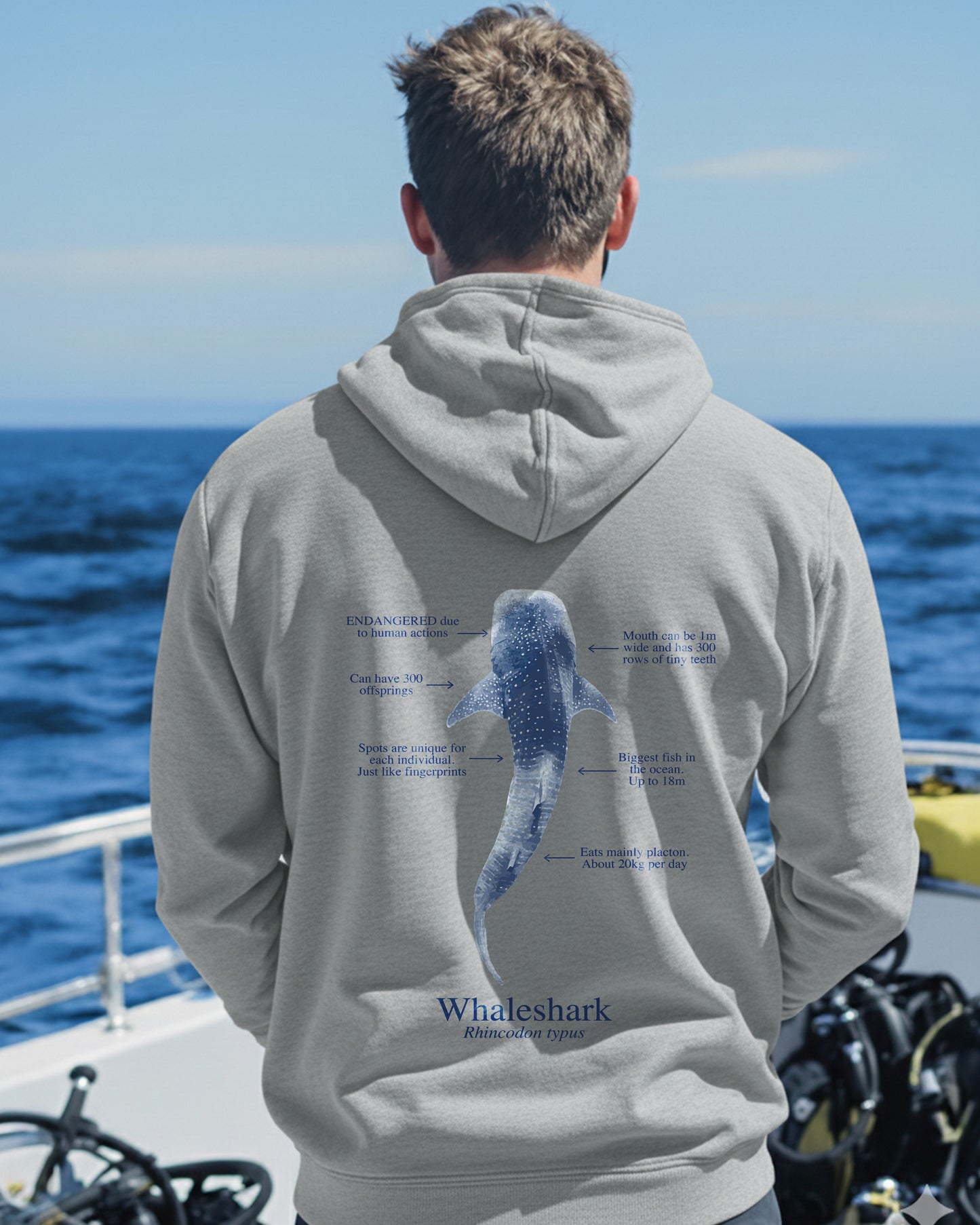 Hoodie (NEW) Tiburón Ballena colores claros