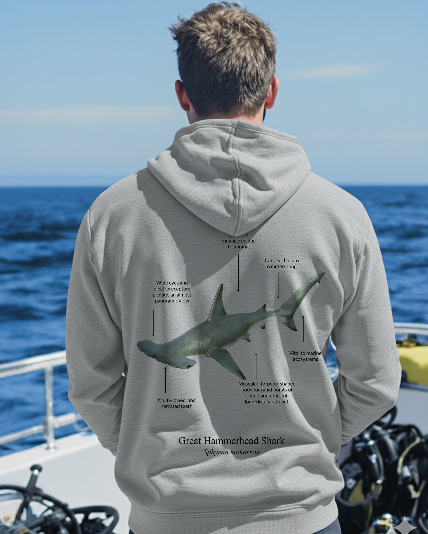 Hoodie (NEW) Tiburón Martillo Colores claros