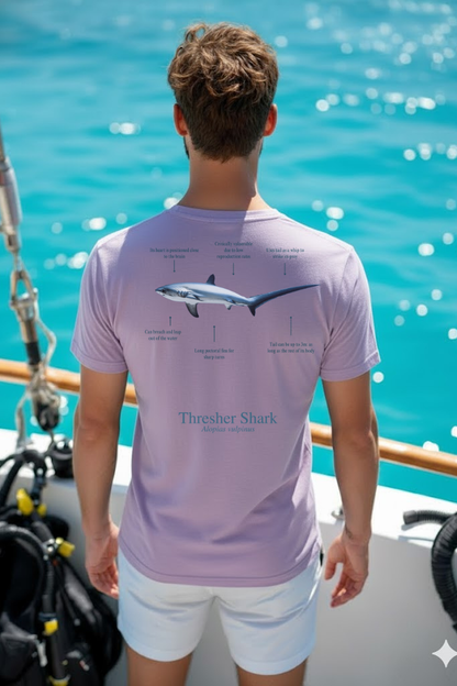 Camiseta de 100% algodón - Tiburón Zorro - colores claros - Unisex