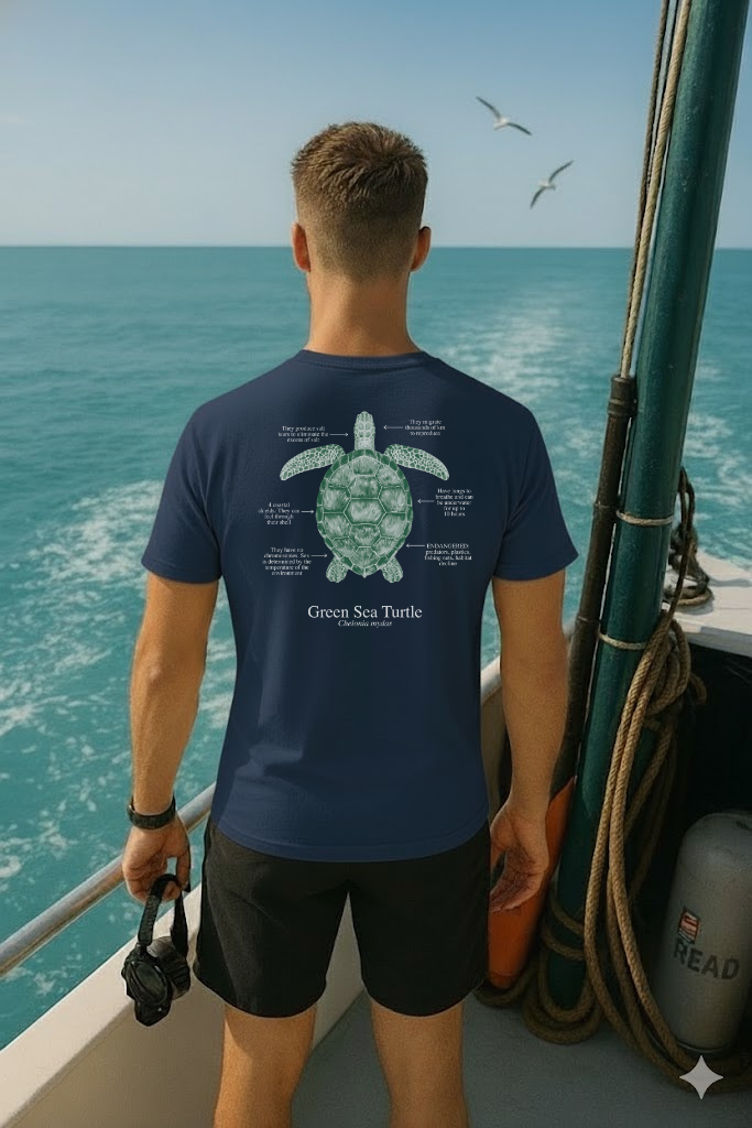 Camiseta 100% algodón ECO - tortuga - colores oscuros