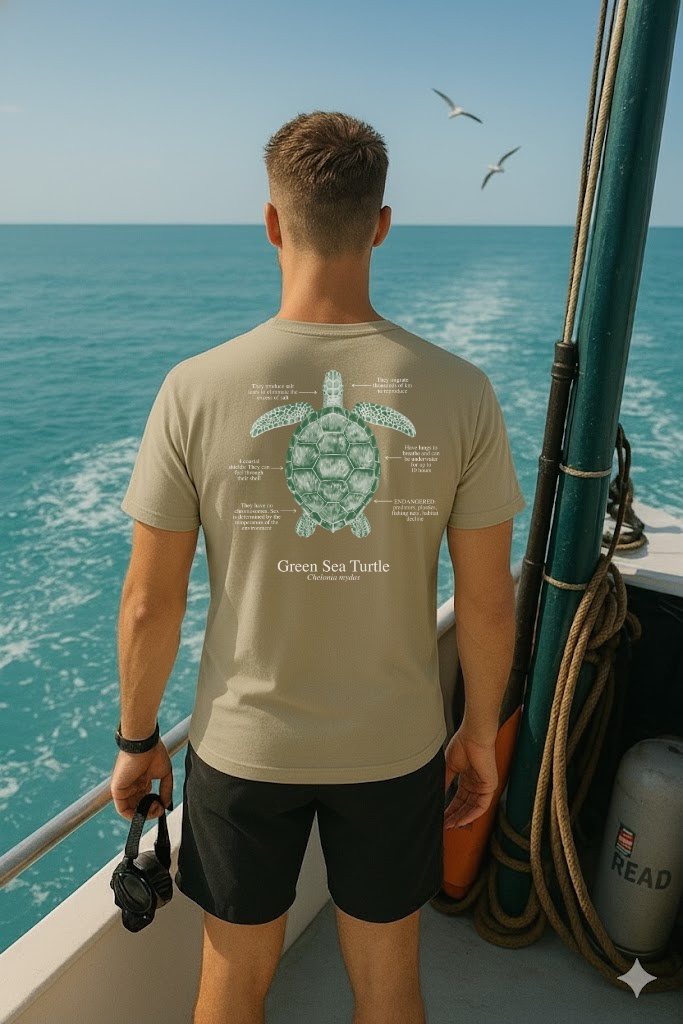 Camiseta 100% algodón ECO - tortuga - colores oscuros