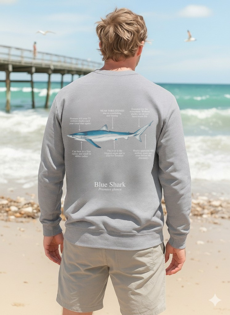 Sudadera ligera verano ECO - Tiburón azul