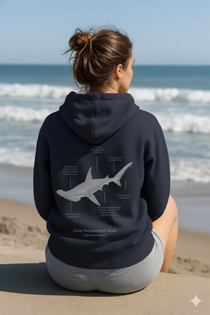 Hoodie (NEW) Tiburón Martillo colores oscuros