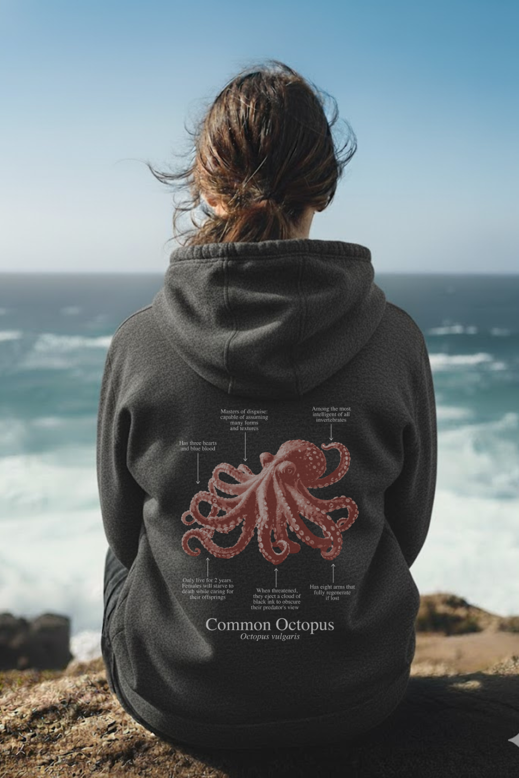Hoodie (NEW) Pulpo colores oscuros