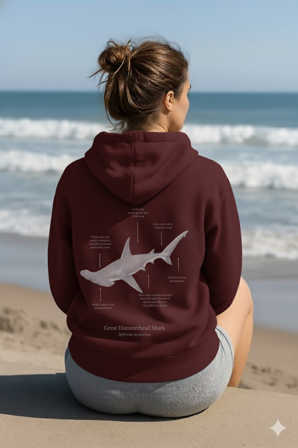 Hoodie (NEW) Tiburón Martillo colores oscuros