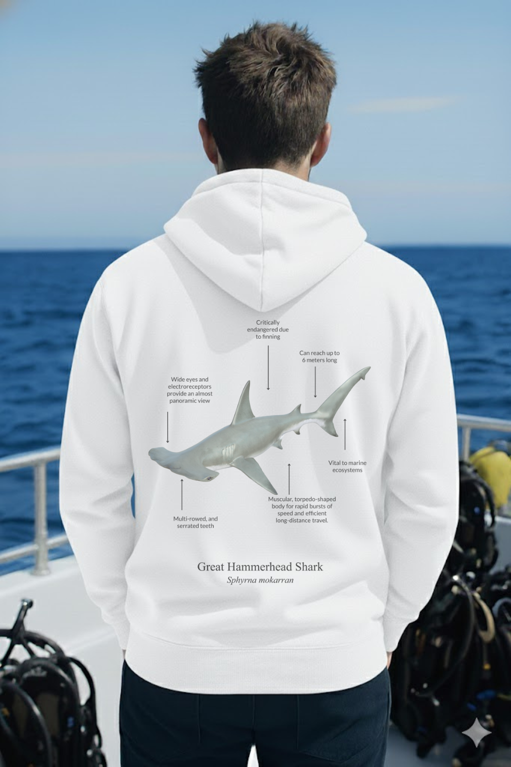 Hoodie (NEW) Tiburón Martillo Colores claros