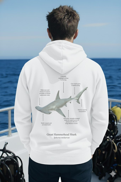 Hoodie (NEW) Tiburón Martillo Colores claros