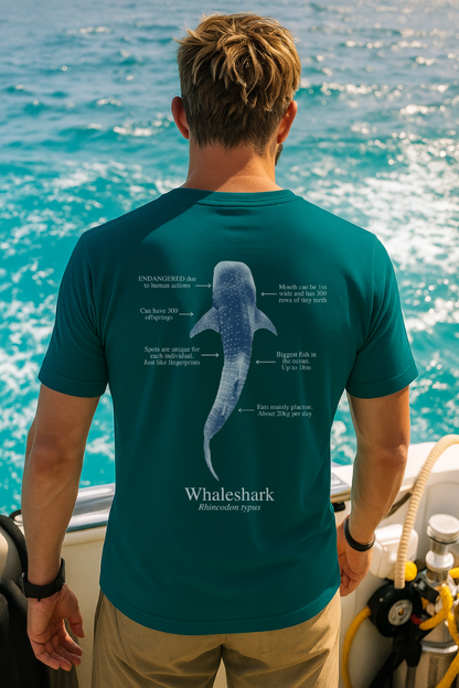 Camiseta 100% algodón - Tiburón ballena colores oscuros