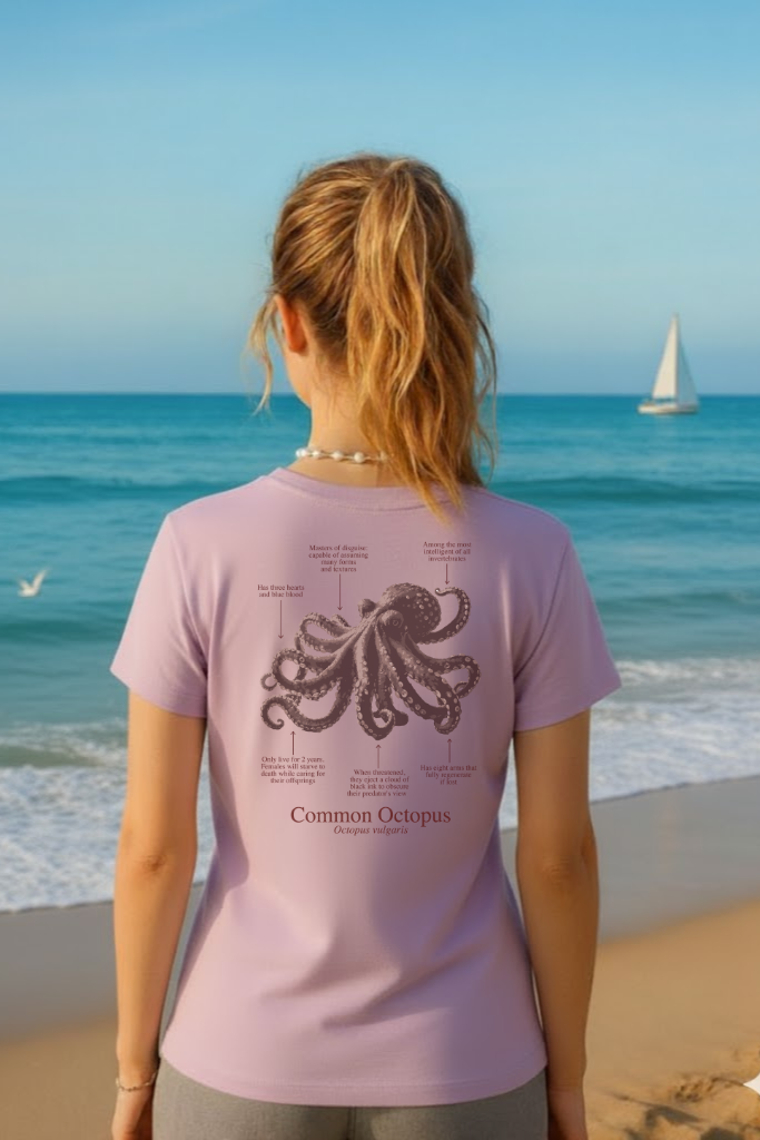 100% cotton Octopus T-shirt - light colors - unisex