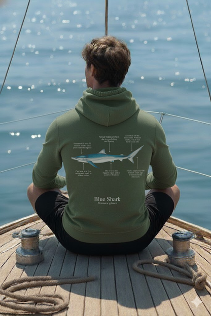 Hoodie (NEW) Tiburón Azul colores oscuros