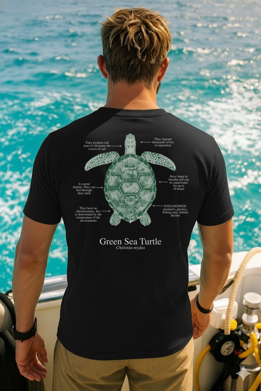 100% ECO cotton T-shirt - turtle - dark colors