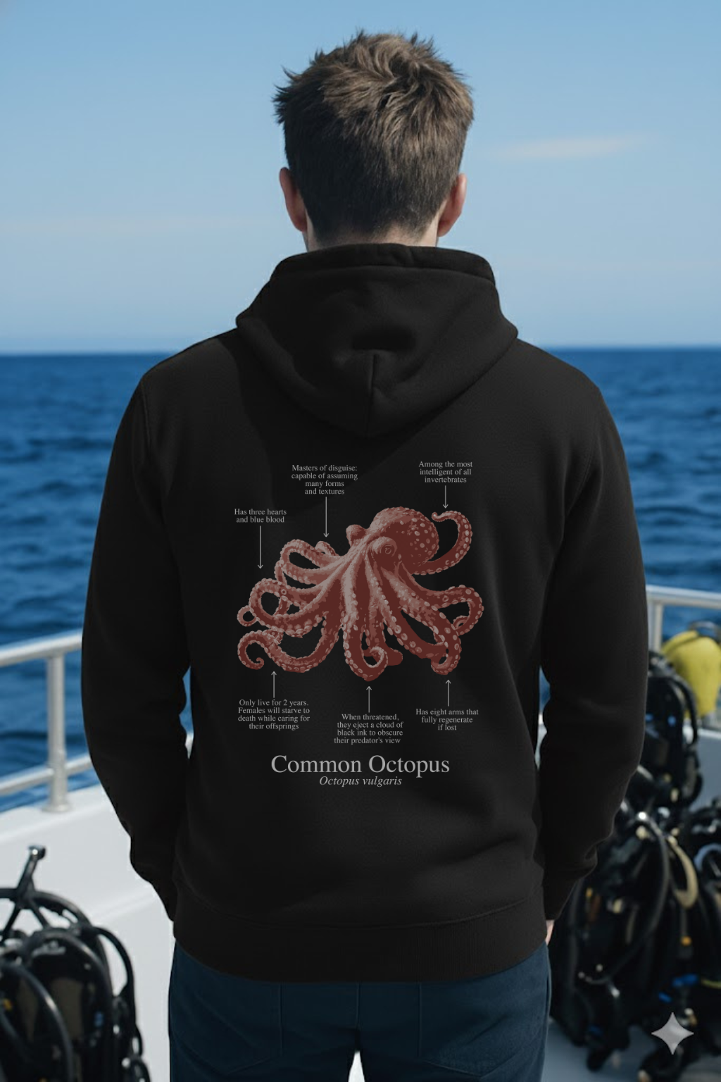 Hoodie (NEW) Pulpo colores oscuros