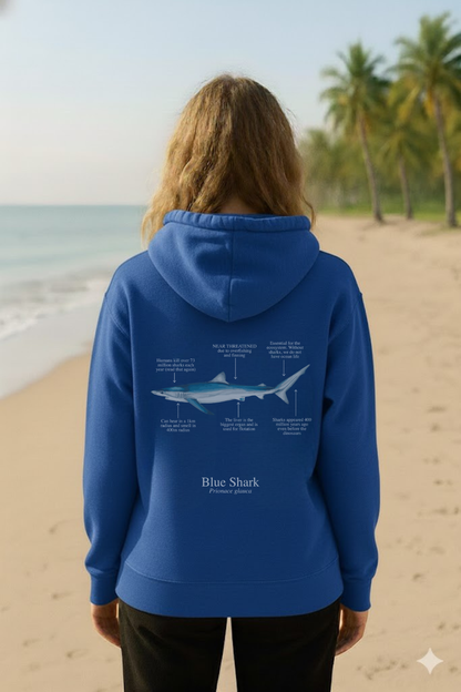 Hoodie (NEW) Tiburón Azul colores oscuros