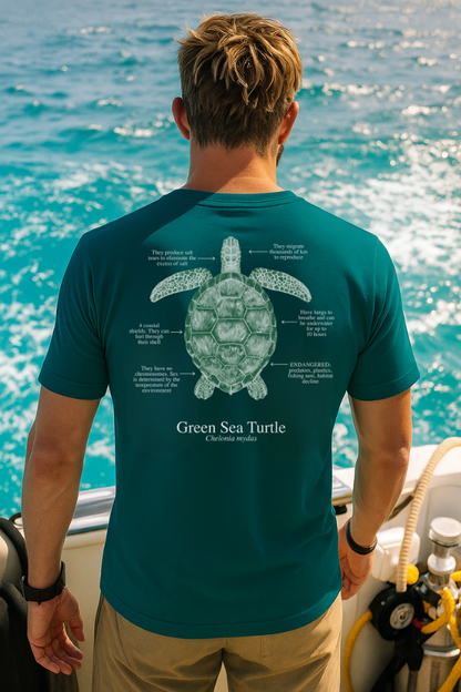 Camiseta 100% algodón ECO - tortuga - colores oscuros