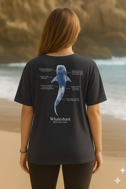 Camiseta 100% algodón - Tiburón ballena colores oscuros