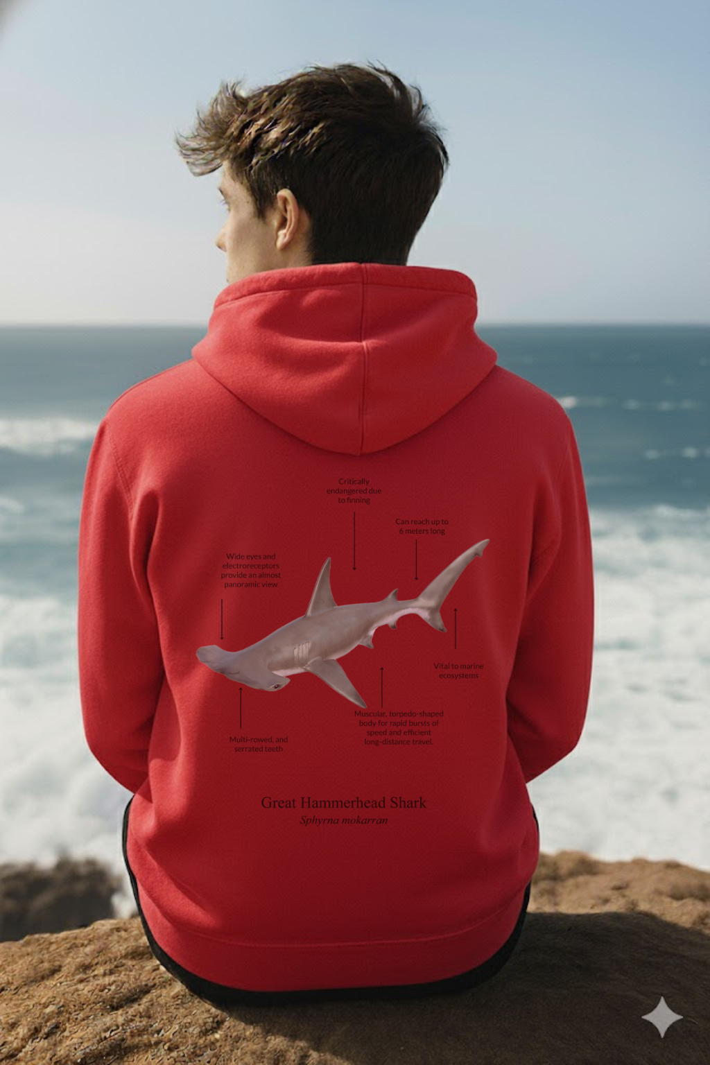 Hoodie (NEW) Tiburón Martillo Colores claros