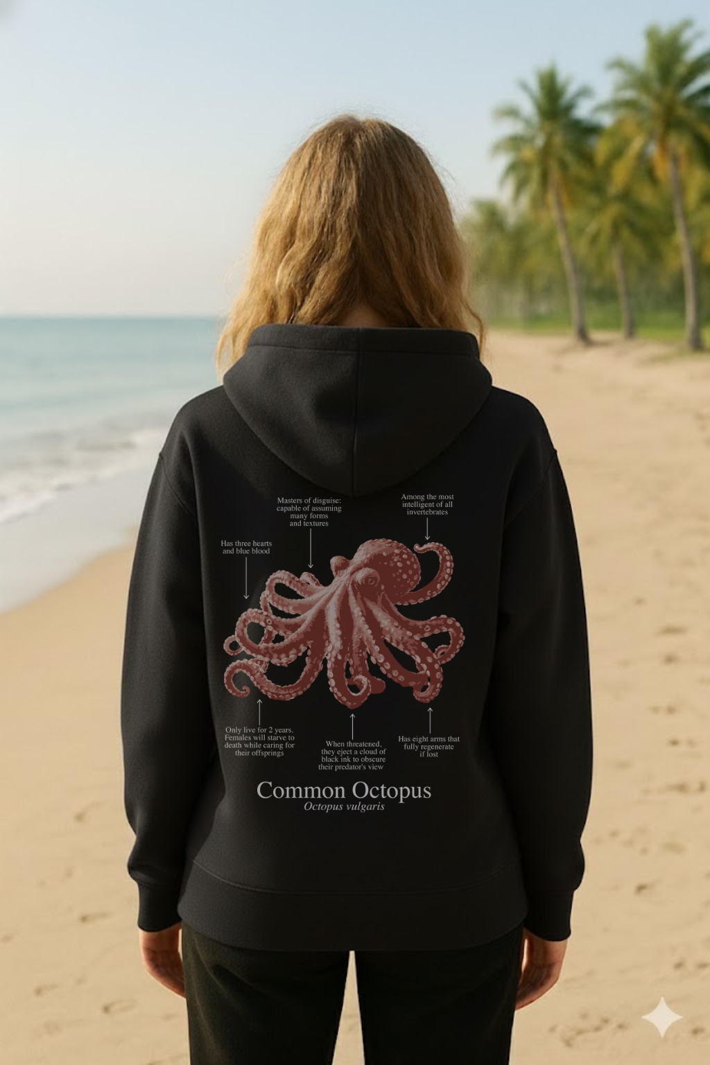 Hoodie (NEW) Pulpo colores oscuros