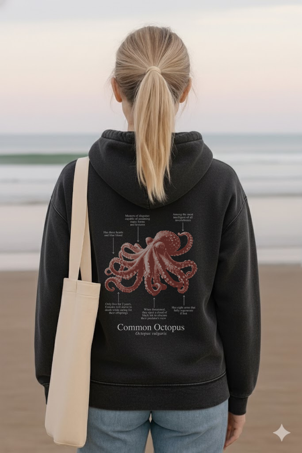 Hoodie (NEW) Pulpo colores oscuros