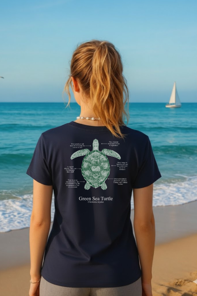 Camiseta 100% algodón ECO - tortuga - colores oscuros