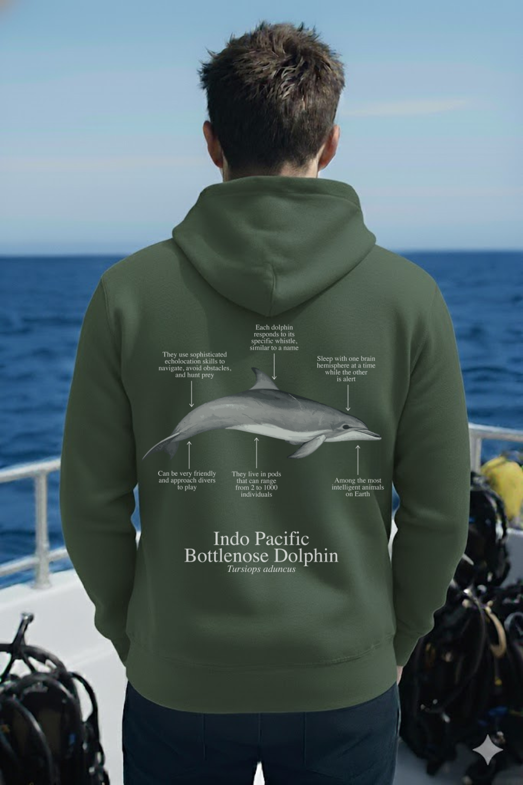 Hoodie (NEW) Delfín colores oscuros