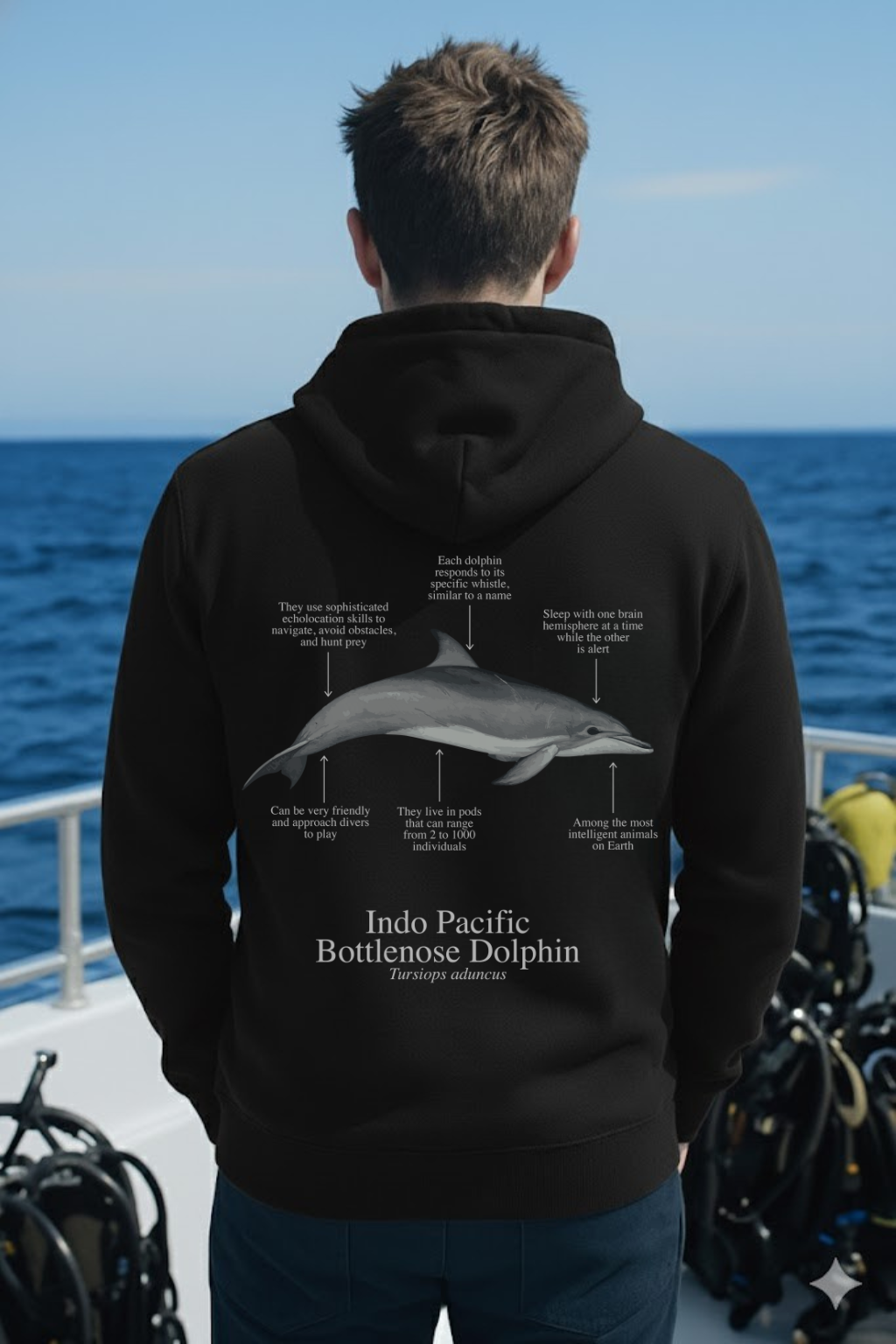 Hoodie (NEW) Delfín colores oscuros