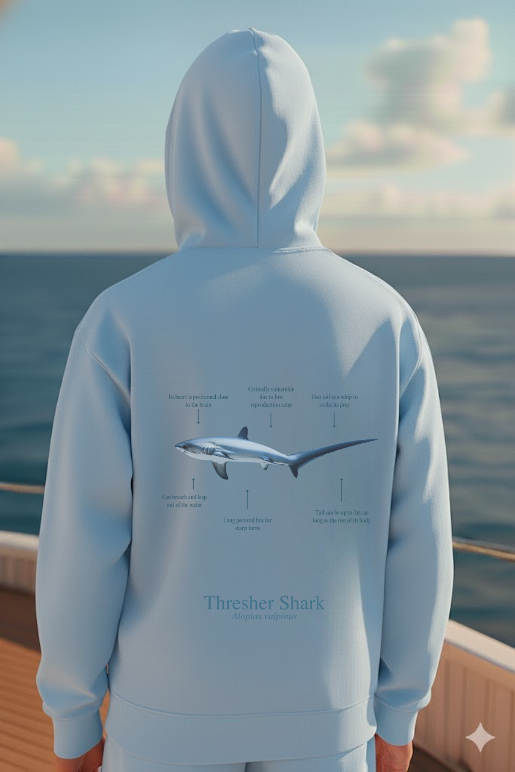 Hoodie (NEW) Tiburón Zorro colores claros