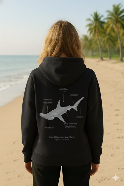 Hoodie (NEW) Tiburón Martillo colores oscuros