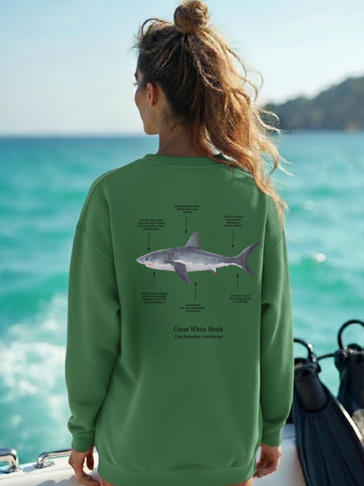 Sudadera sin capucha Tiburón Blanco