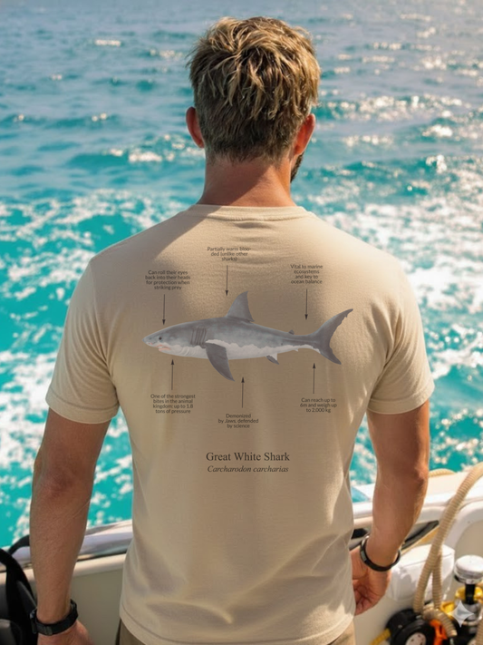 Camiseta 100% algodón orgánico Tiburón Blanco