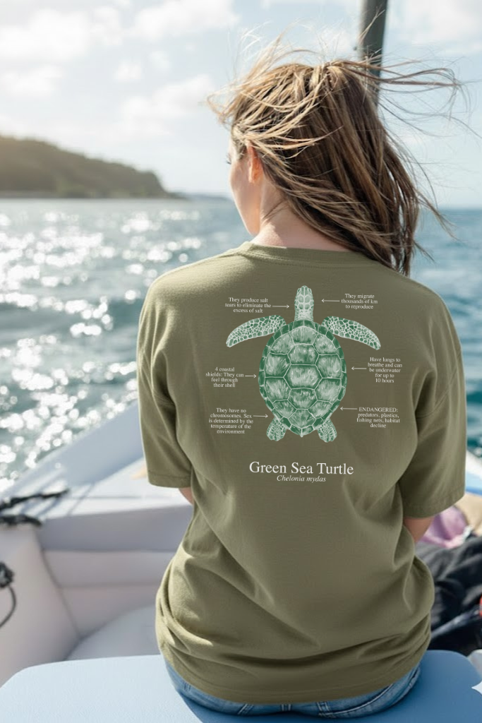 Camiseta 100% algodón ECO - tortuga - colores oscuros