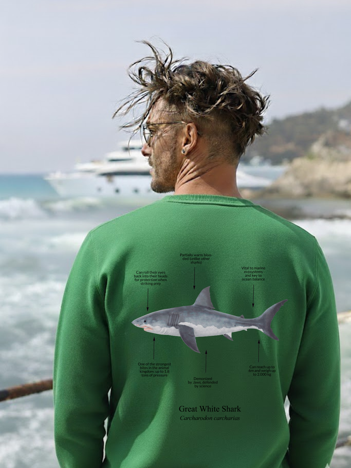 Sudadera sin capucha Tiburón Blanco