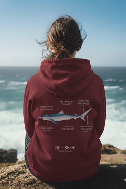 Hoodie (NEW) Tiburón Azul colores oscuros