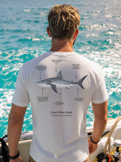 Camiseta 100% algodón orgánico Tiburón Blanco